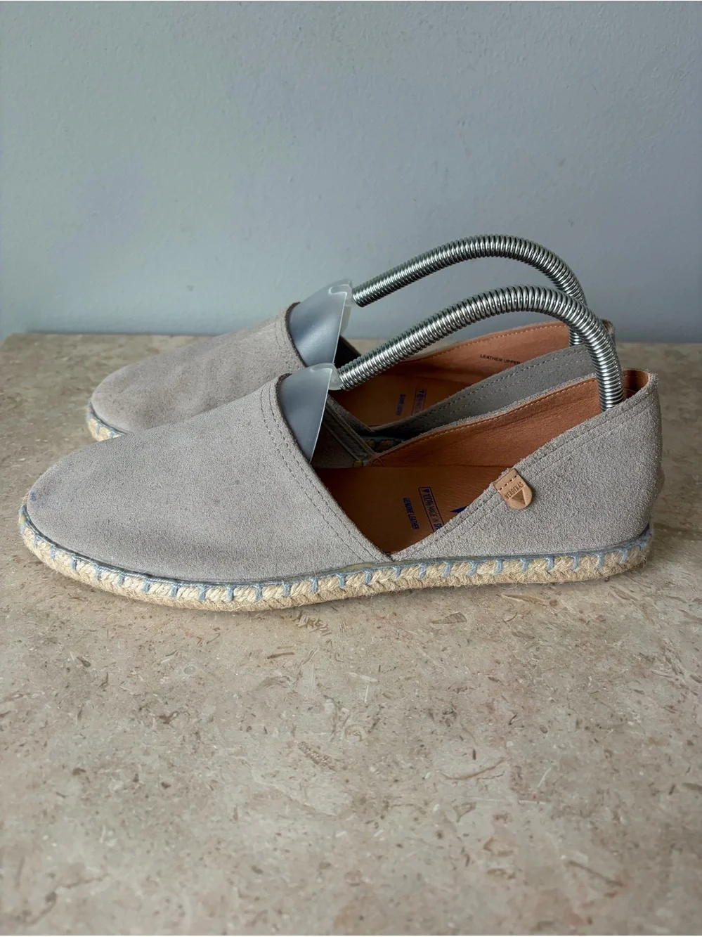 Verbenas Carmen EU 41 US 10 10.5 Suede Leather Flats Slip On Comfort Gray Casual